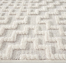 Load image into Gallery viewer, Orchid Textured Geometric Pattern Ivory Runner
