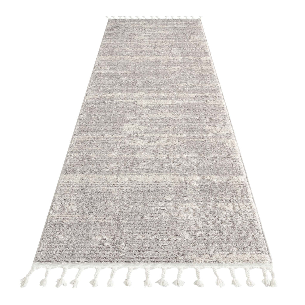 Striped Design Grey Hallway Runner