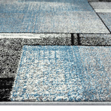 Load image into Gallery viewer, Geometic Mosaic Design Blue Rug
