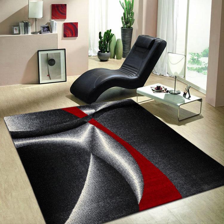 Graffiti Star Black and Red Rug