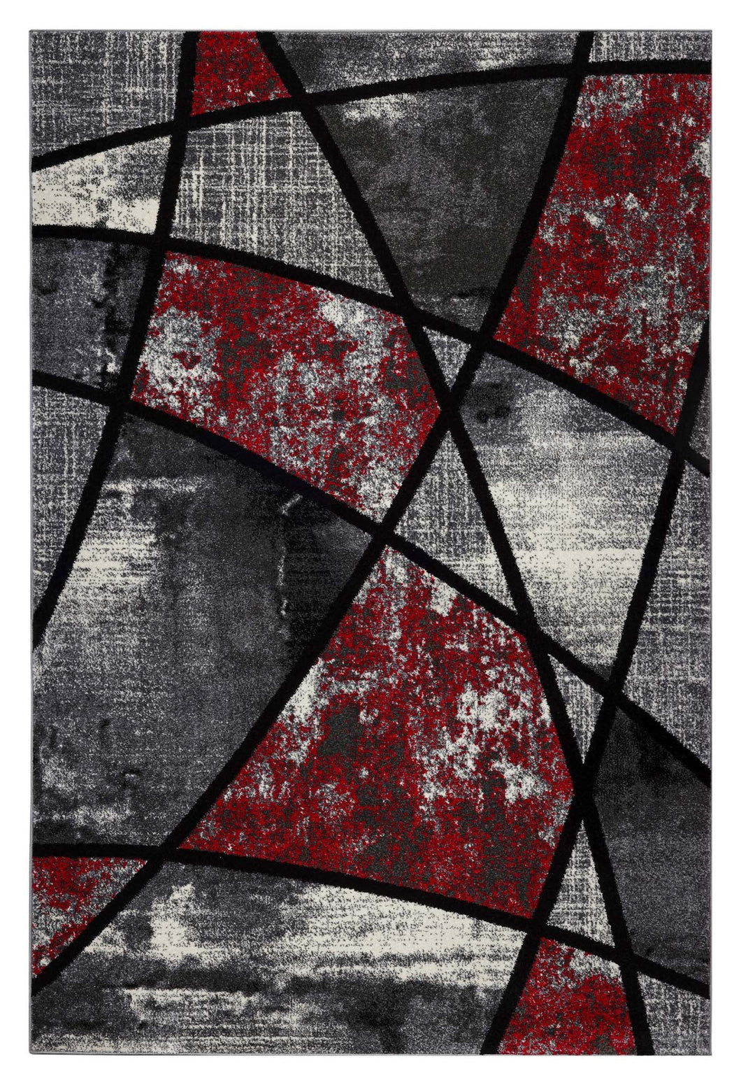 Geometric Graphite Grape Rug