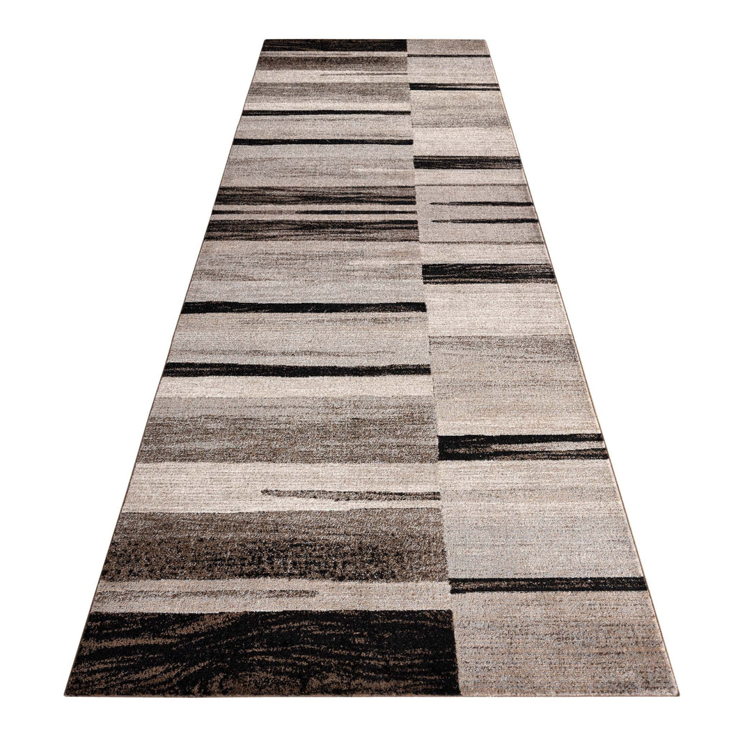 Modern Striped Brown Runner