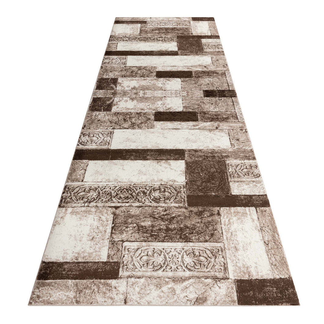 Modern Striped Beige Runner