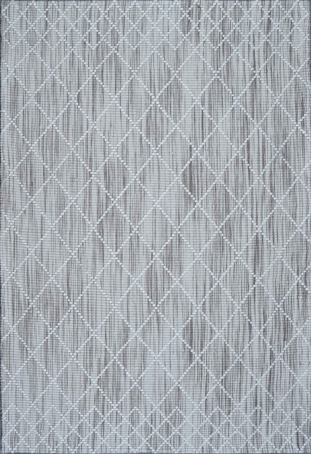 Diamond Pattern Hand-Woven Wool Natural Rug