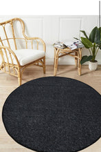 Load image into Gallery viewer, Marble Looped Hand-Woven Carbon Rug
