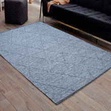 Load image into Gallery viewer, Natural Braided Hand-Woven Wool Dark Grey Rug
