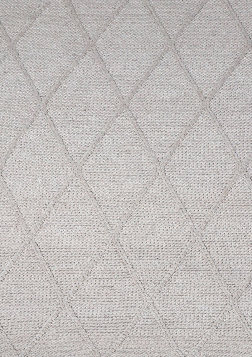 Natural Braided Hand-Woven Wool Cream Rug