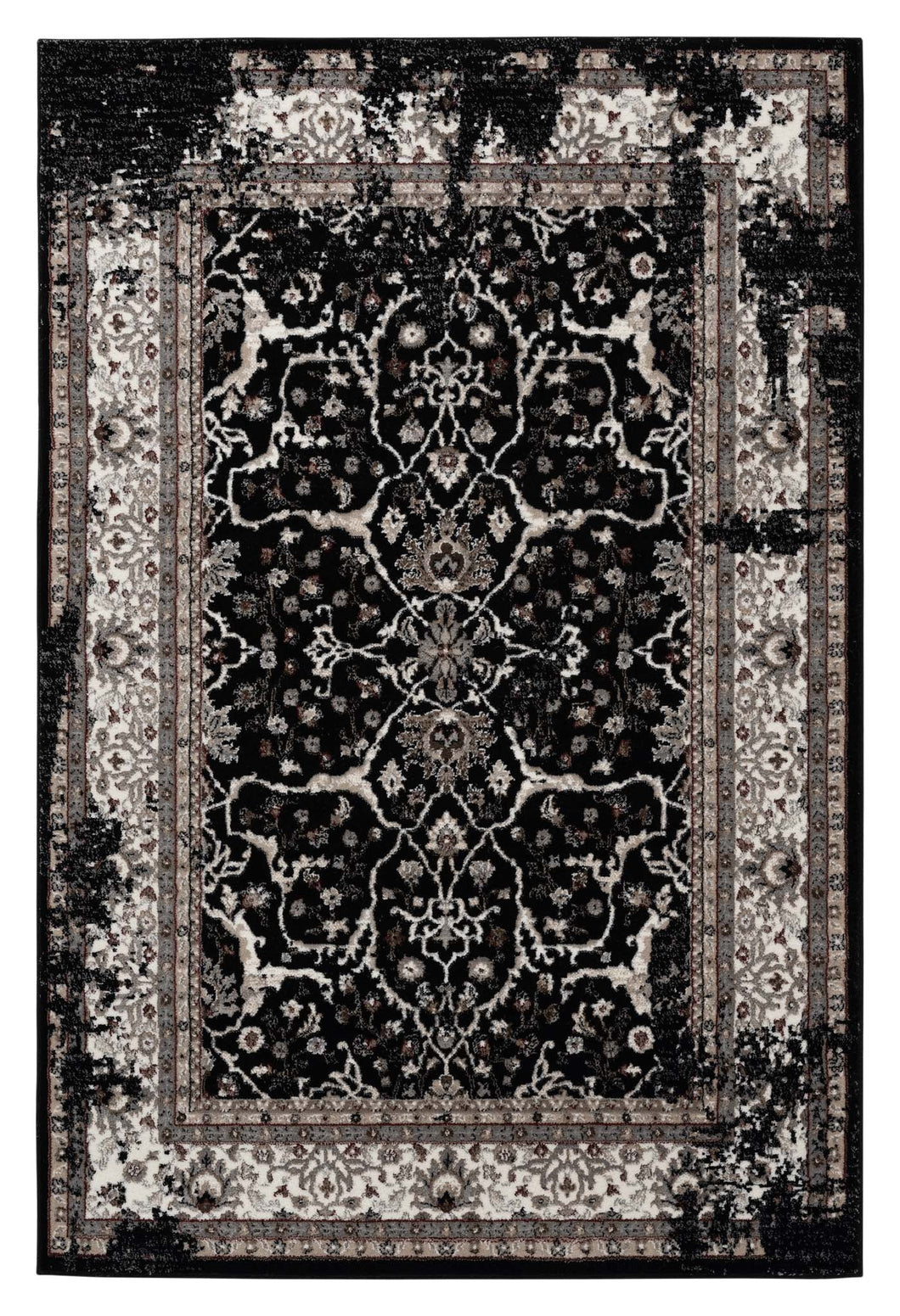 Contemporary Wonders Boarder Black Rug