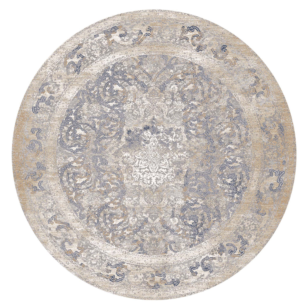 Plushy Transitional Grey Round