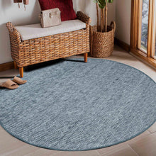 Load image into Gallery viewer, Braided and Looped Hand-Woven Wool Anthra Grey Rug
