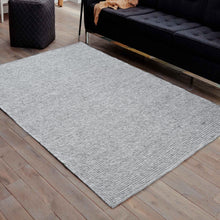 Load image into Gallery viewer, Braided and Looped Hand-Woven Wool Grey Rug
