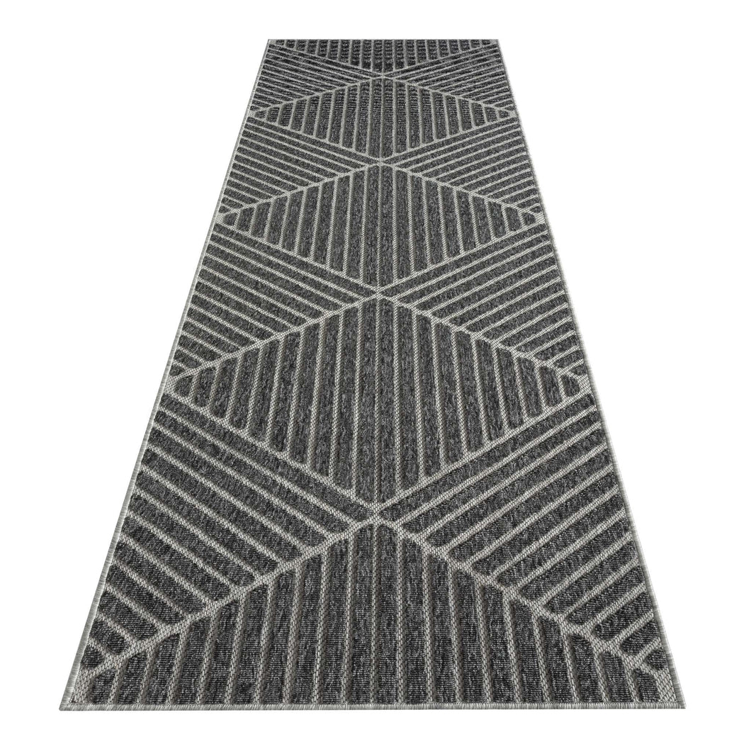 Outdoor/Indoor Braided Grey Runner