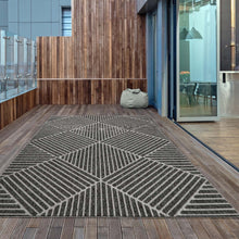 Load image into Gallery viewer, Outdoor/Indoor Braided Grey Rug
