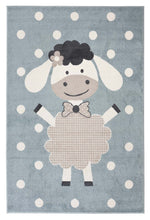 Load image into Gallery viewer, Kids Zoo Animals Blue Rug
