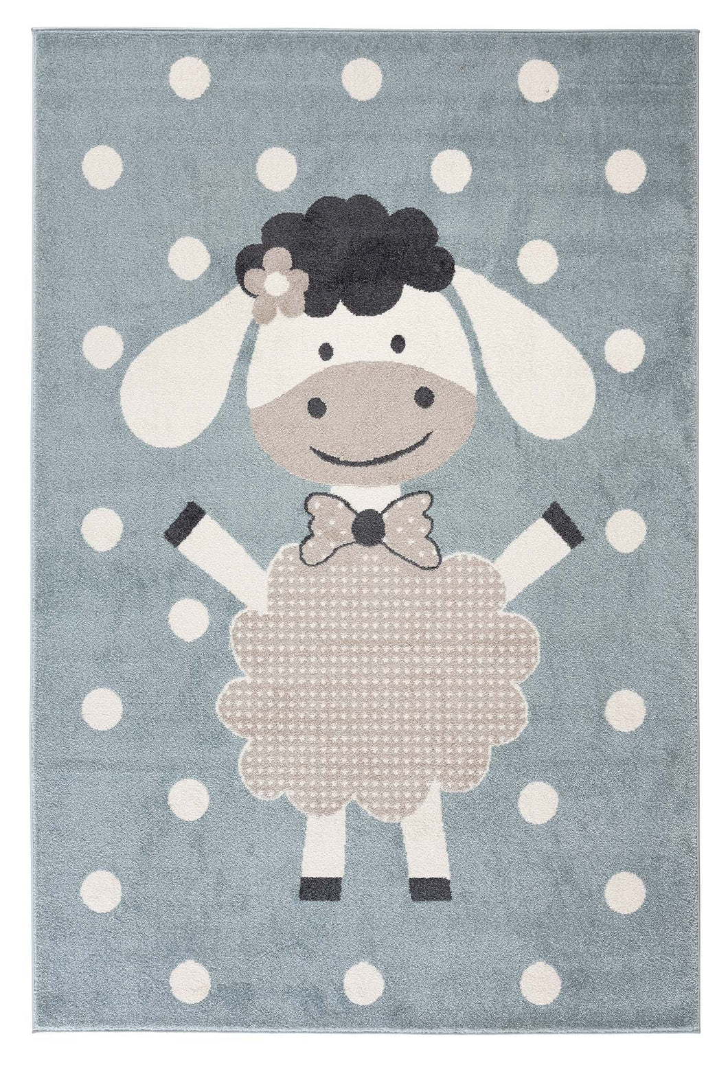 Kids Zoo Animals Blue Rug