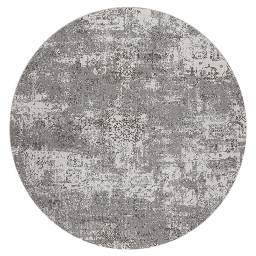 Modern Simple Shaggy Grey Round