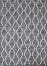 Load image into Gallery viewer, Lattice Hand-Woven Wool Grey Rug
