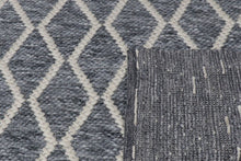 Load image into Gallery viewer, Lattice Hand-Woven Wool Grey Rug
