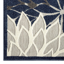 Load image into Gallery viewer, Bohemian Outdoor/Indoor Floral Blue Rug
