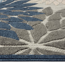Load image into Gallery viewer, Bohemian Outdoor/Indoor Floral Blue Rug
