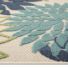 Load image into Gallery viewer, Bohemian Outdoor/Indoor Floral Green Rug

