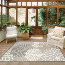 Load image into Gallery viewer, Bohemian Outdoor/Indoor Floral Natural Rug
