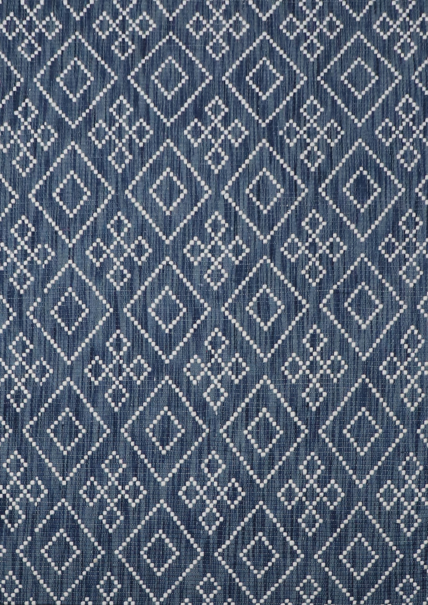 Geometric Textured Hand-Woven Wool Blue Rug – rugsland
