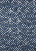 Load image into Gallery viewer, Geometric Textured Hand-Woven Wool Blue Rug
