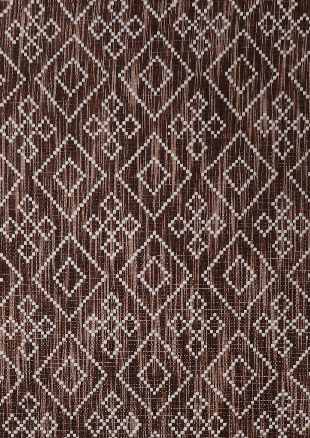 Geometric Textured Hand-Woven Wool Chocolate Rug