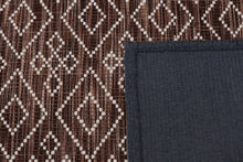 Load image into Gallery viewer, Geometric Textured Hand-Woven Wool Chocolate Rug
