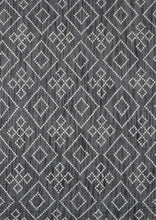 Load image into Gallery viewer, Geometric Textured Hand-Woven Wool Grey Rug
