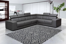 Load image into Gallery viewer, Geometric Textured Hand-Woven Wool Grey Rug
