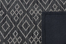 Load image into Gallery viewer, Geometric Textured Hand-Woven Wool Grey Rug
