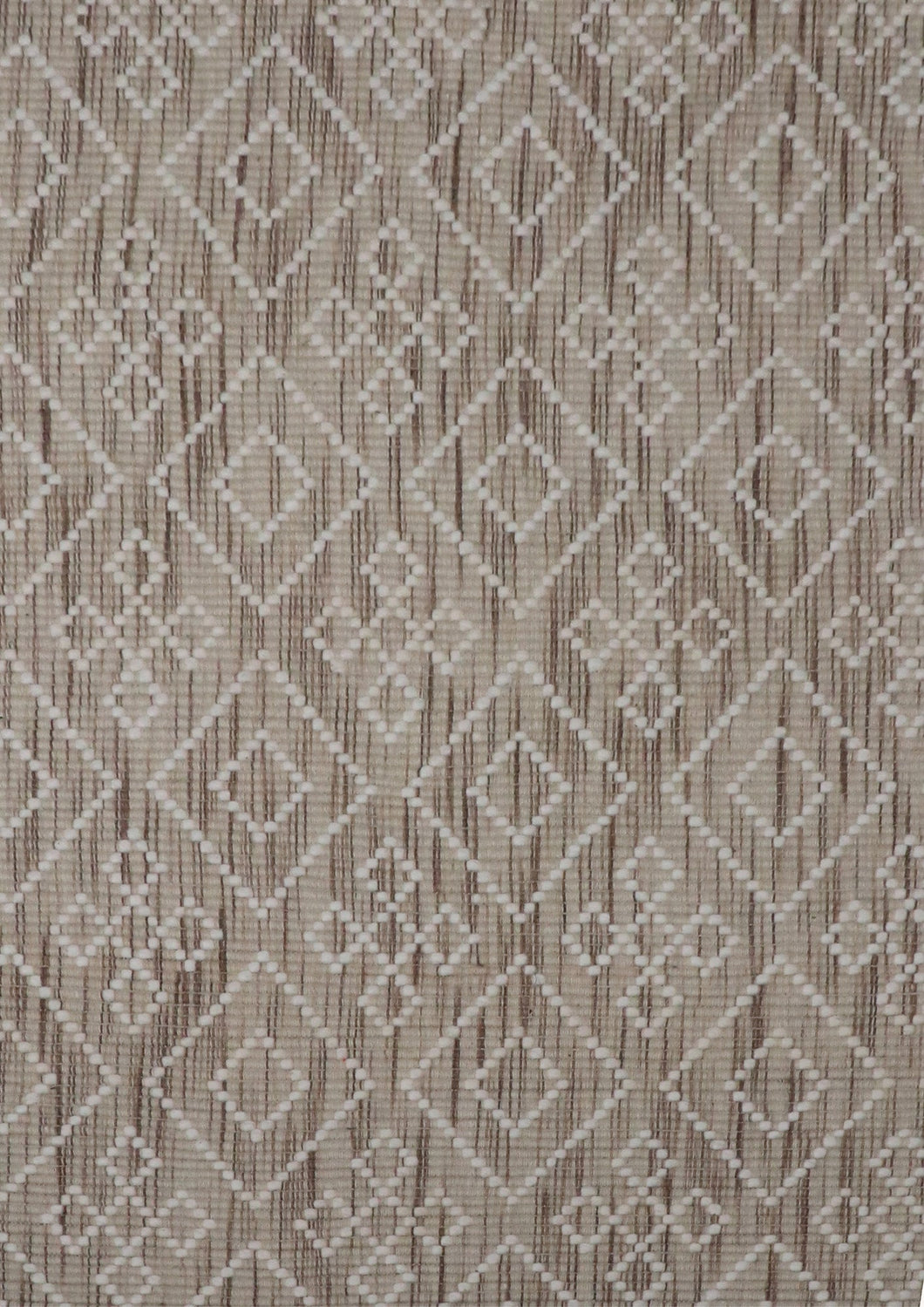 Geometric Textured Hand-Woven Wool Natural Rug