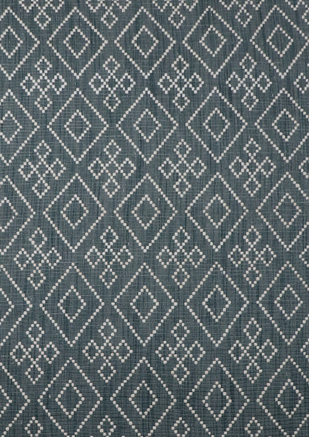 Geometric Textured Hand-Woven Wool Teal Rug