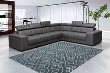 Load image into Gallery viewer, Geometric Textured Hand-Woven Wool Teal Rug
