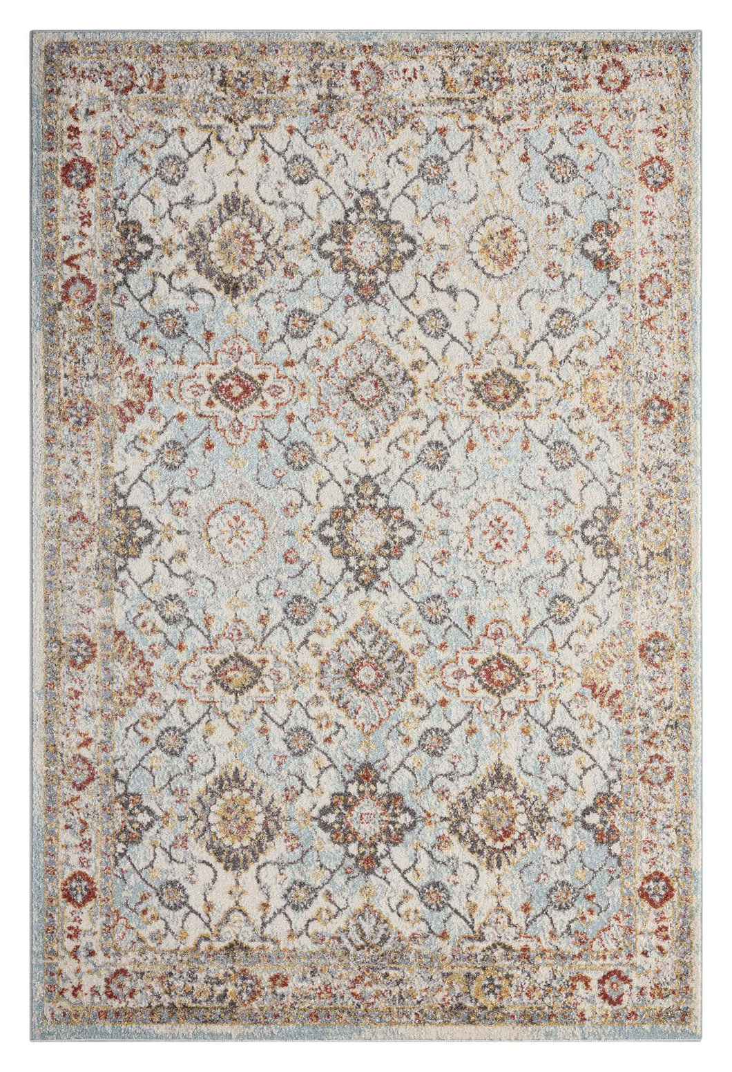 Traditional Diamond Light Blue Rug
