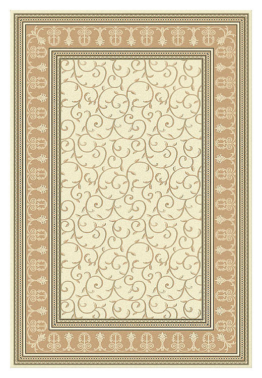 Elegant Boarder Traditional Lover Cream Rug