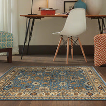 Load image into Gallery viewer, Persian Oriental Farmhouse Blue Cream Rug
