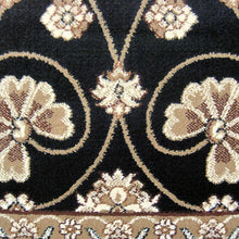 Load image into Gallery viewer, Golden Boarder Traditional Design Black Rug
