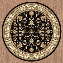 Load image into Gallery viewer, Golden Boarder Traditional Design Black Round
