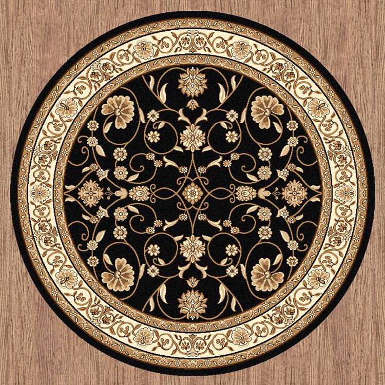 Golden Boarder Traditional Design Black Round