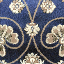 Load image into Gallery viewer, Golden Boarder Traditional Design Dark Blue Rug
