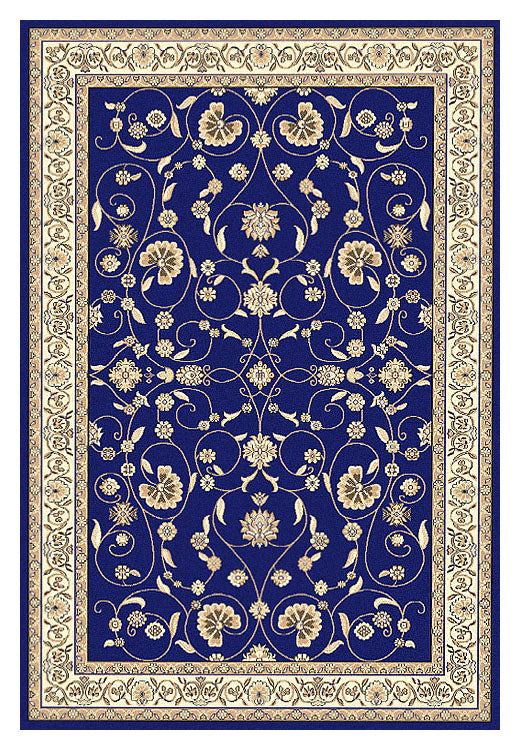 Golden Boarder Traditional Design Dark Blue Rug