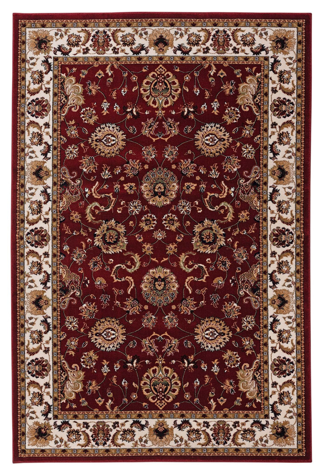 Golden Boarder Oriental Design Red Rug