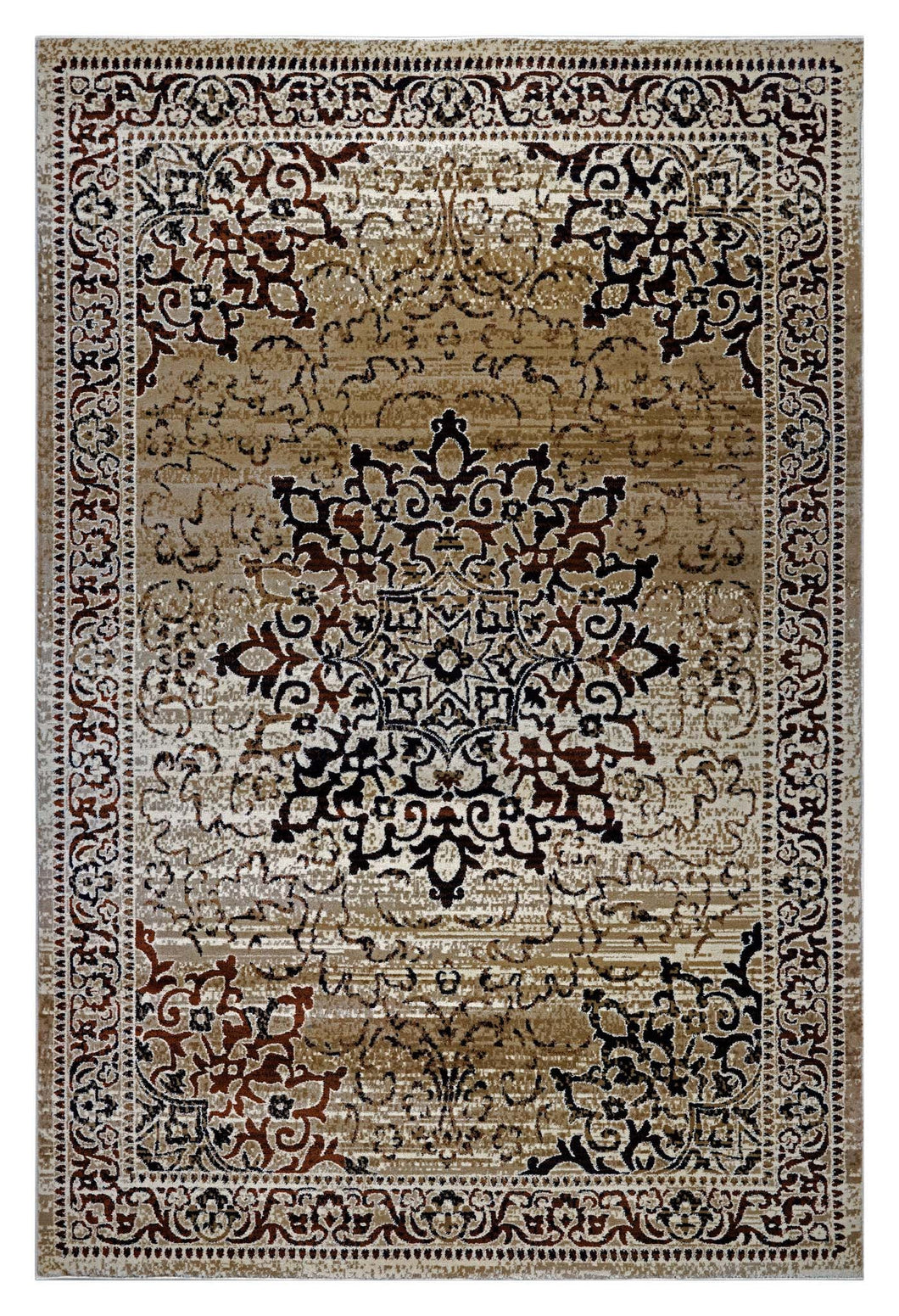 Traditional Faded Stone Beige Rug