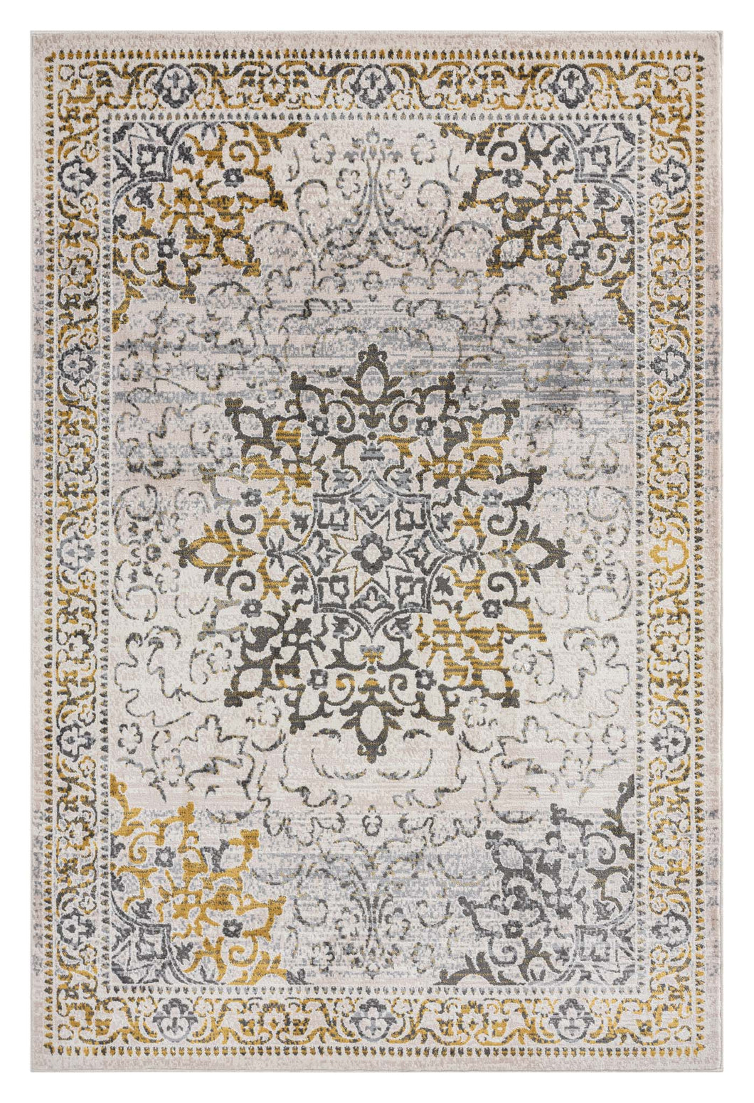 Traditional Faded Stone Gold Rug