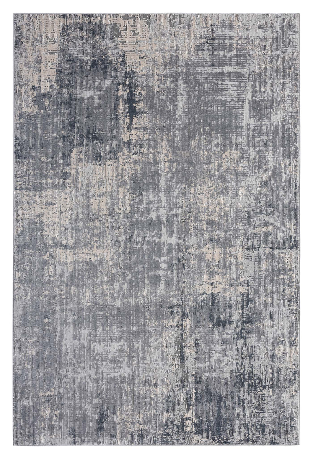 Stylish Transitional Trilled Striped Grey Rug