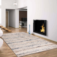 Load image into Gallery viewer, Stylish Transitional Striped Reverse Light Grey Rug
