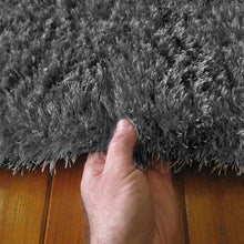 Load image into Gallery viewer, Casual Plain Design Shaggy Dark Grey Rug
